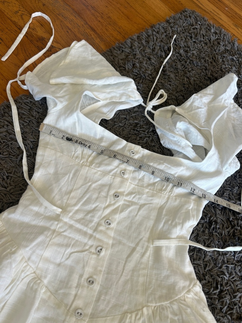 NWOT Princess Polly Forever More Mini Dress White Button-Front Puff Sleeve Sz 0 - Picture 4 of 14